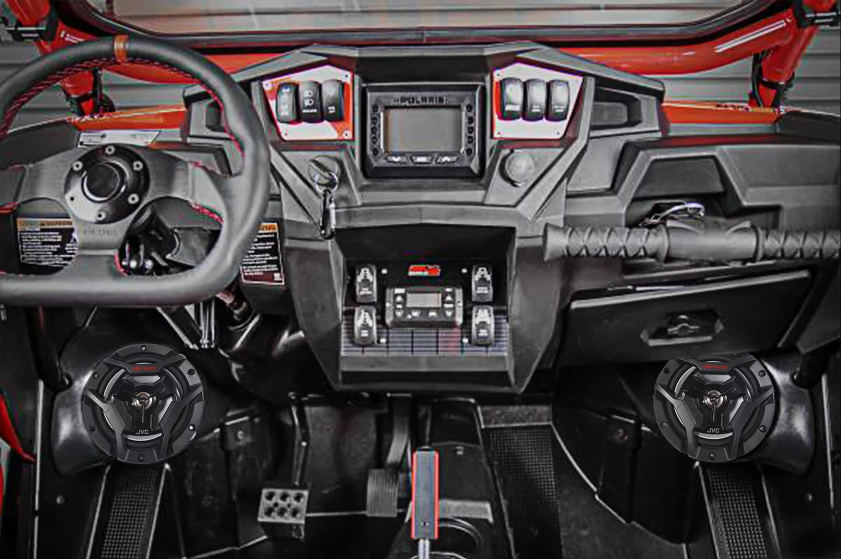 6.5" Speakers+Pods+2-Ch Amp for 2014-2017 Polaris  1000/900S/Turbo