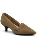 Adrienne Vittadini Womens Skippy Pointed Toe Slip-On Loafer Heels
