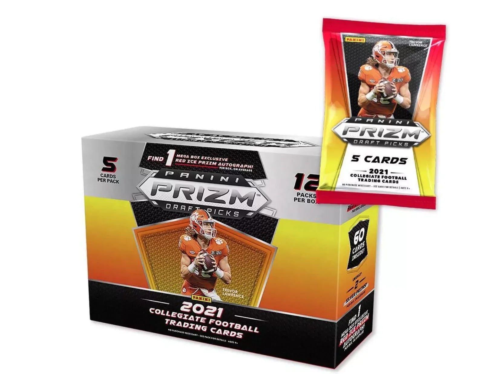 2021 Panini Prizm Draft Picks Collegiate Football Trading Cards- 60 Cards +1 Autograph