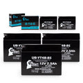 5-Pack UpStart Battery Replacement for 2005 Yamaha SR400 400CC Factory Activated, Maintenance Free, Motorcycle Battery - 12V, 2.3Ah, -YT4B-