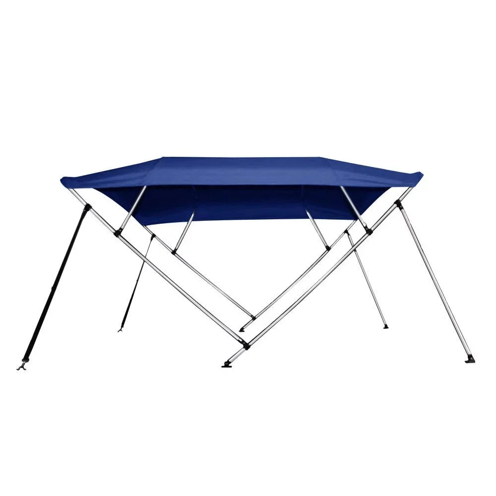 New Pontoon Bimini Top Boat Cover 4 Bow 54" H 67" - 72" W 8 ft Long Navy Blue