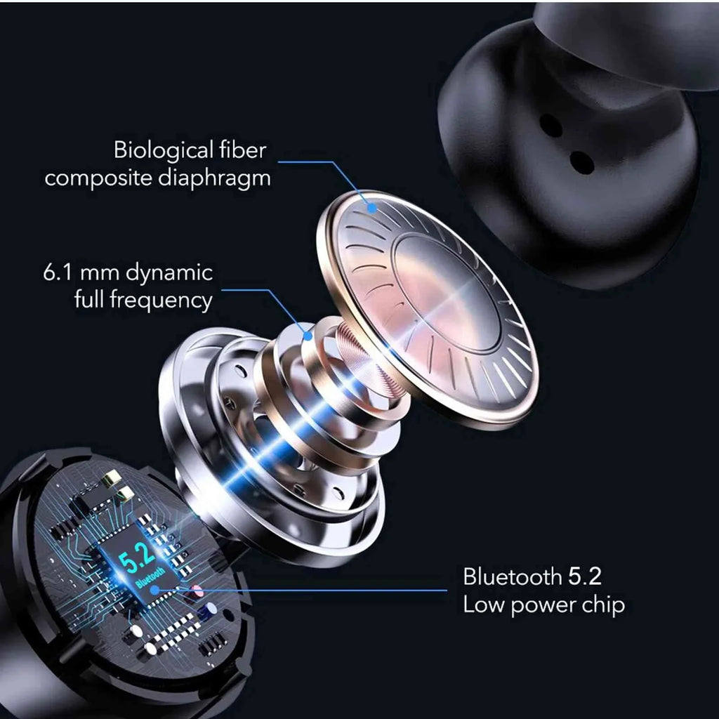 UrbanX True Wireless Bluetooth Earbuds + Charging Case, Black, Dual Connect, IPX5 Water Resistance, Bluetooth 5.2 Connection, Balanced, Bass Boost Compatible with Lenovo Tab P11 Plus