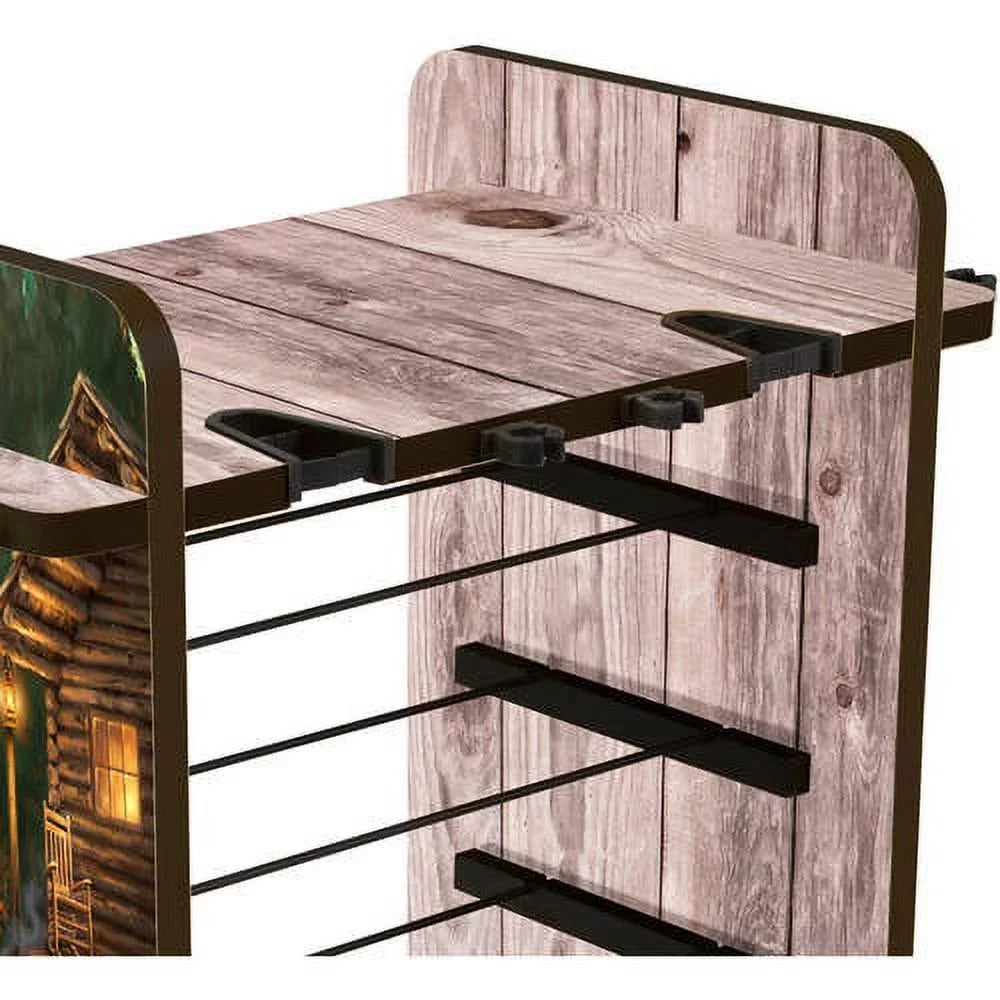 Rush Creek Creations 14 Fishing Rod Rack with 4 Utility Box Storage Capacity & Dual Rod Clips - Features a Sleek Design & Wire Racking System
