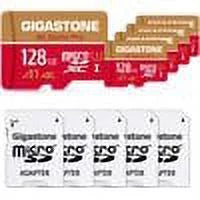 Gigastone 128GB Micro  Card, 4K Game Pro, Nintendo Switch Compatible, A2 Run App, 4K Video Recording, Micro  R/W up to 100/50MB/s, 5 Pack (5x128GB)
