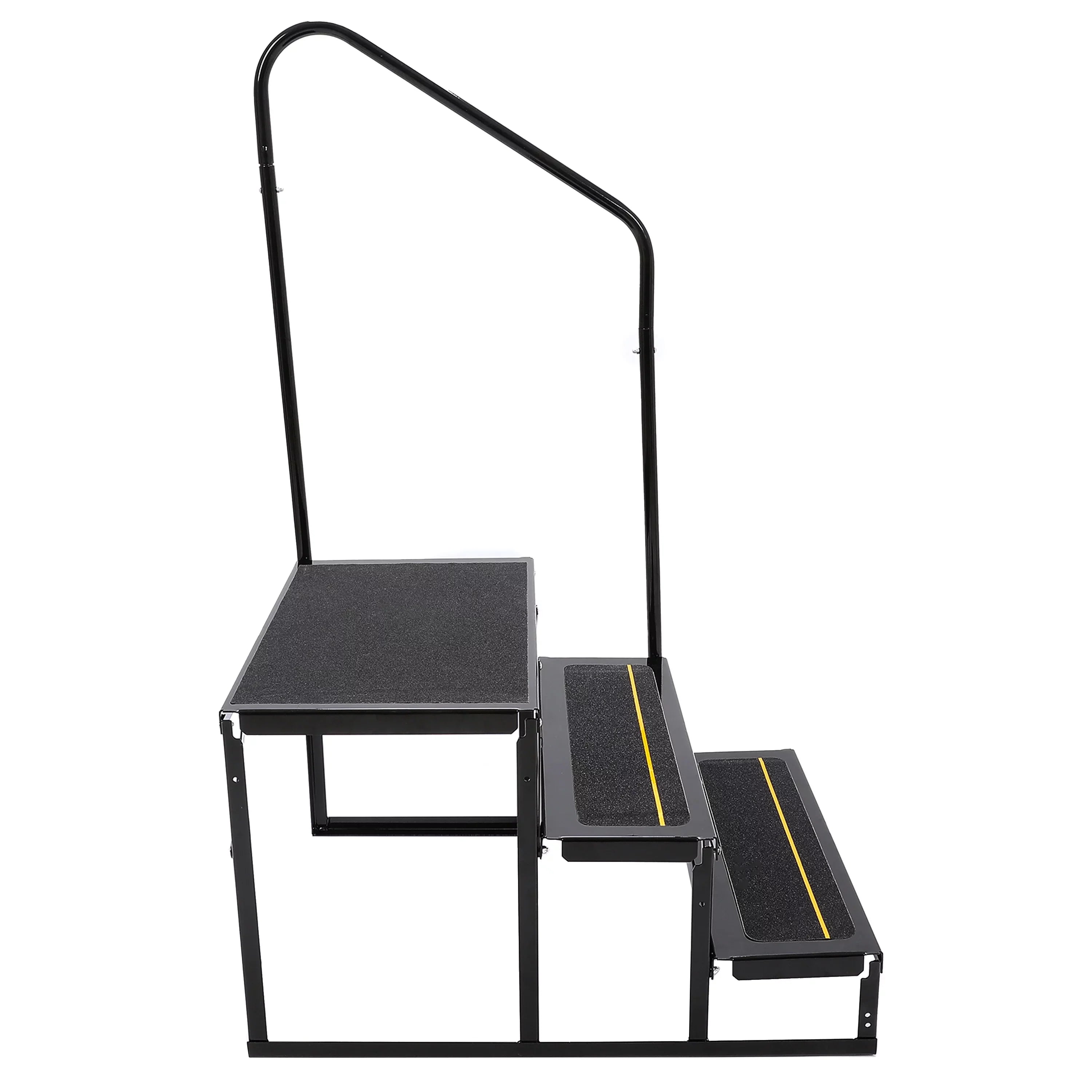 Universal 3 Steps Stairs Steel for  Travel Trailer Camper Trailer W/ Side Load Hand-railing Armrest Hand Rail