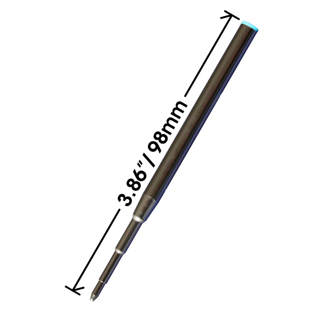 Jaymo Replacement for Montblanc 128211/128214 - Measures 3.875 in / 98 mm Long - Ballpoint Pen Refill - 6 Black + 6 Blue