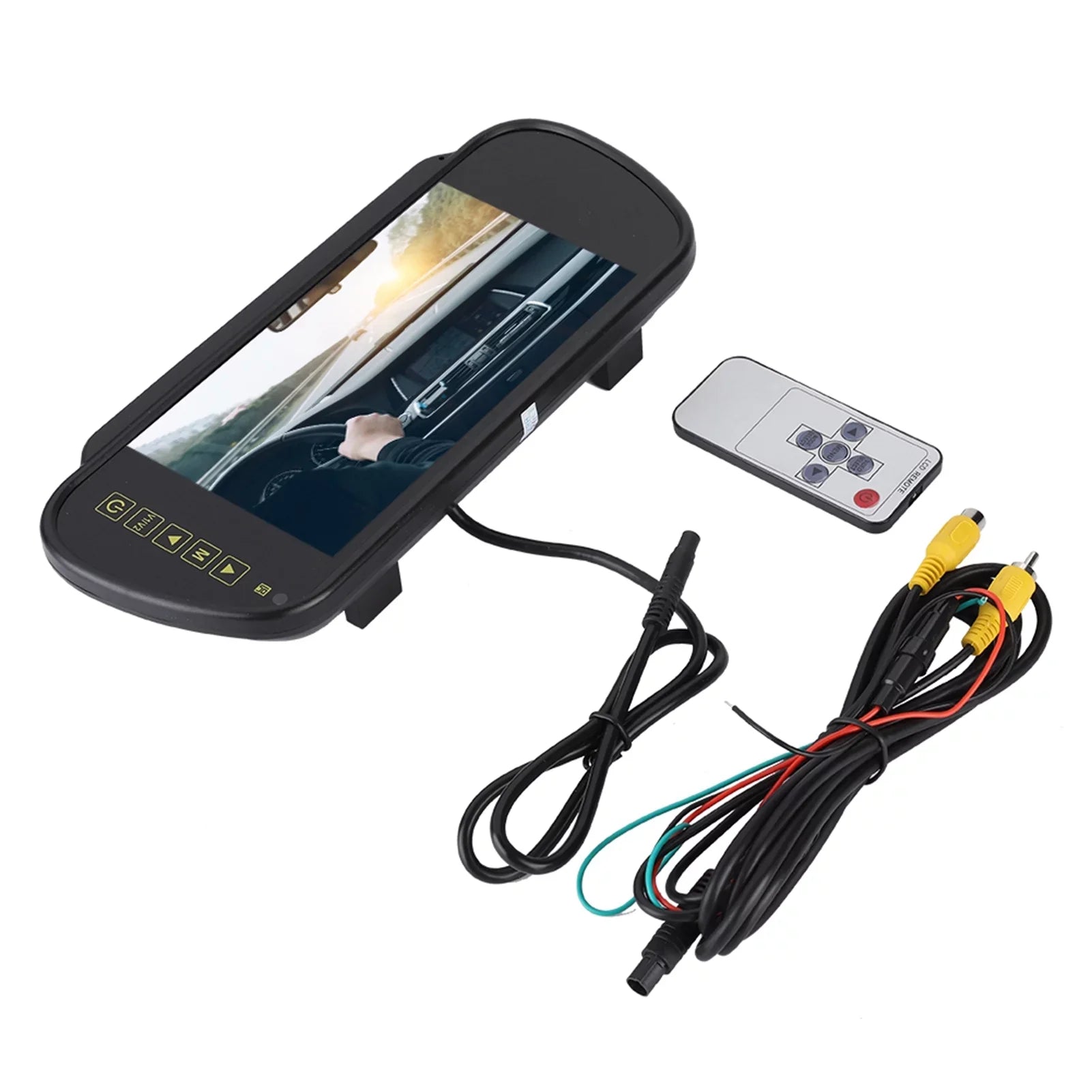 Lsaardth Car Rearview Mirror- 7inch Car Rearview Mirror  Auto Dimming Monitor Rear View Camera With Bracket