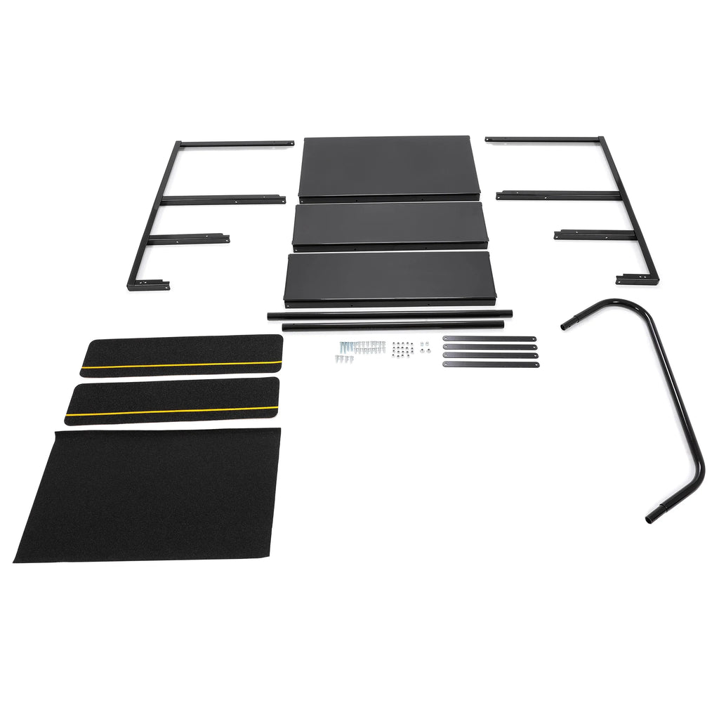Universal 3 Steps Stairs Steel for  Travel Trailer Camper Trailer W/ Side Load Hand-railing Armrest Hand Rail