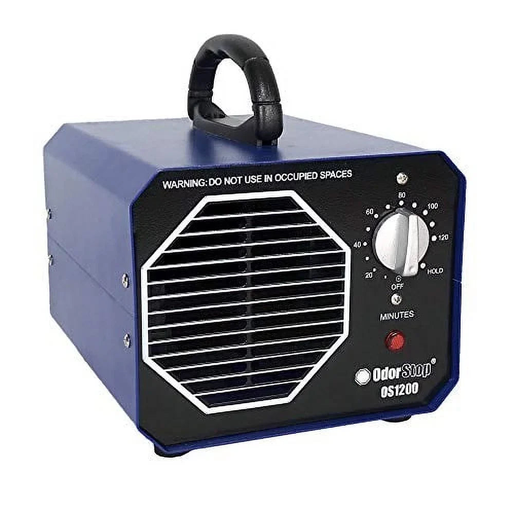 OdorStop OS12001 - Ozone Air Purifier for Areas of 1200 Square Feet+, for Deodorizing and Purifying Small to Medium Spaces Such as Bathrooms, Bedrooms, Cars, RVs, and Boats