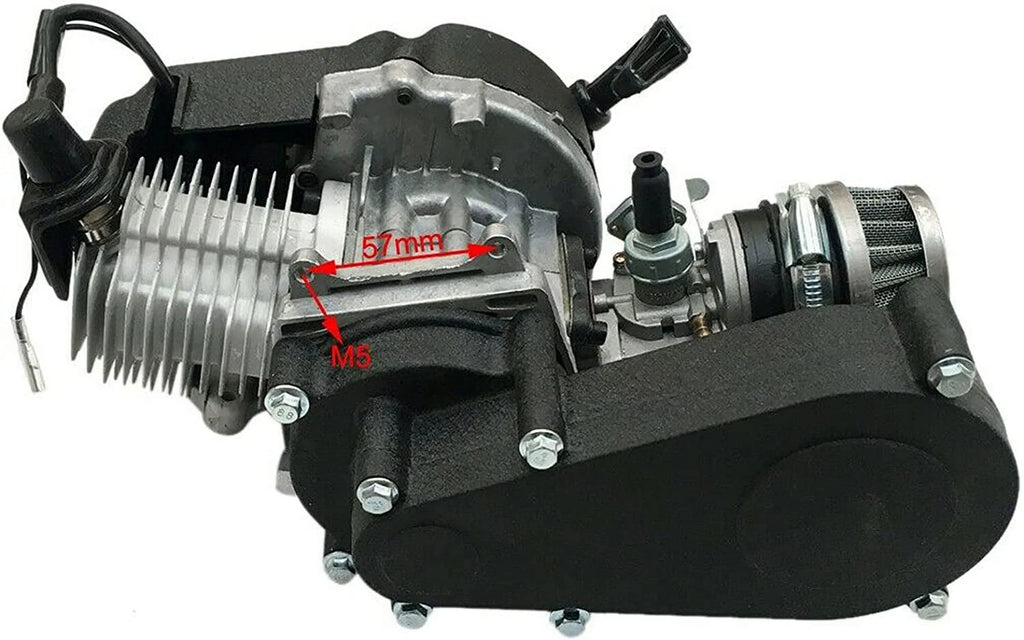 Oukaning 49cc 2 Stroke Mini Engine Motor Kit, Air-Cooled Racing Engine for Pocket Bicycle Mini Off-Road Vehicle Atv