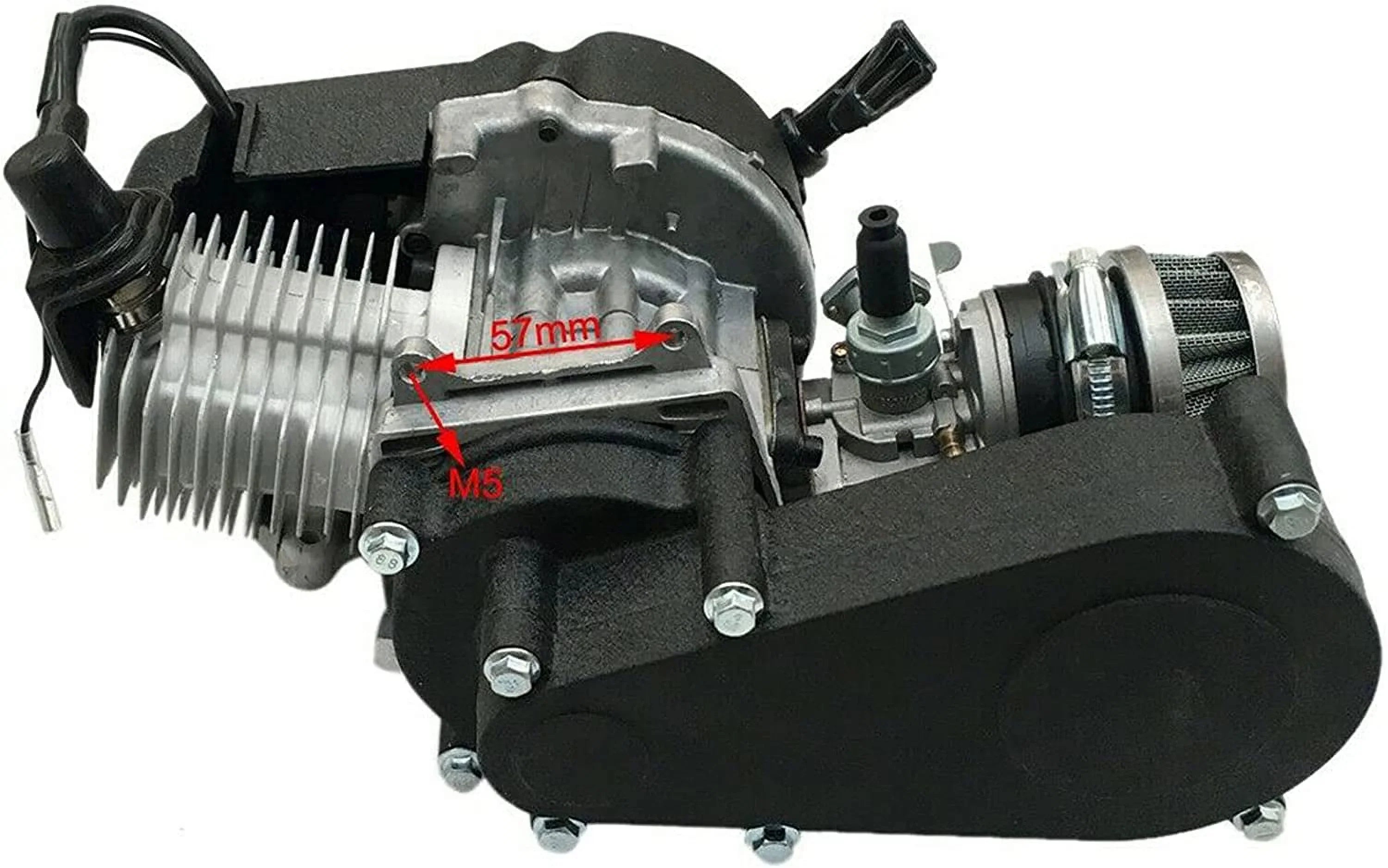 Oukaning 49cc 2 Stroke Mini Engine Motor Kit, Air-Cooled Racing Engine for Pocket Bicycle Mini Off-Road Vehicle Atv