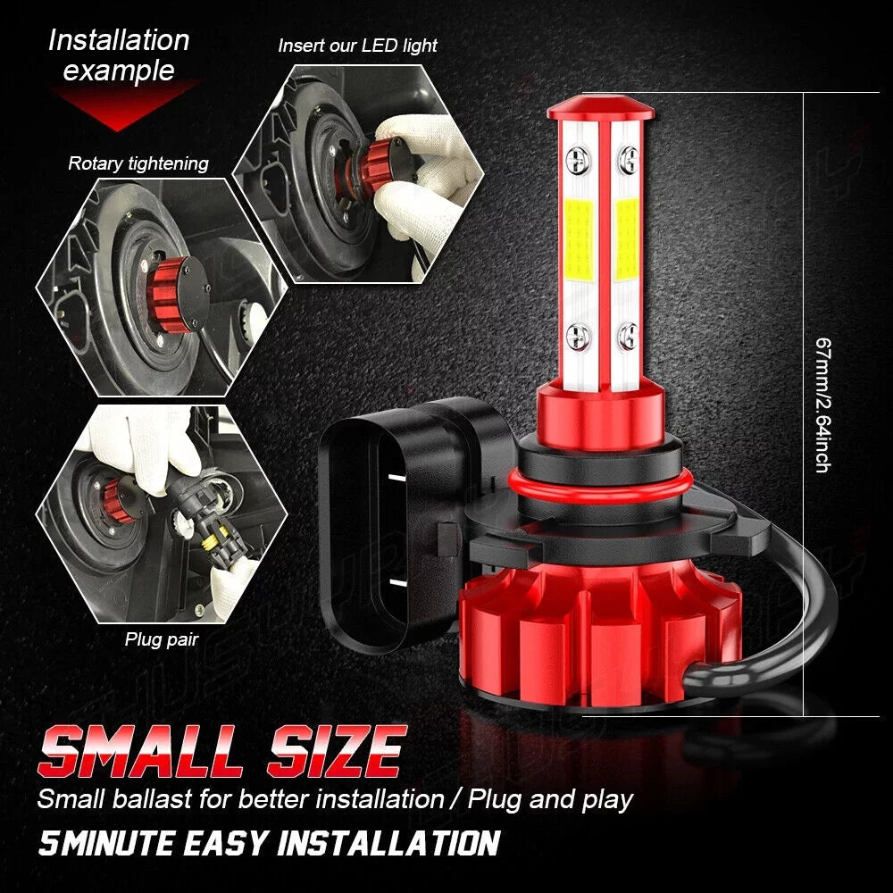 6X  High/Low 9005+H7 Headlight H8/H9 Fog Bulb Kit Fit for Mazda -7 2007-2009 2010 2011