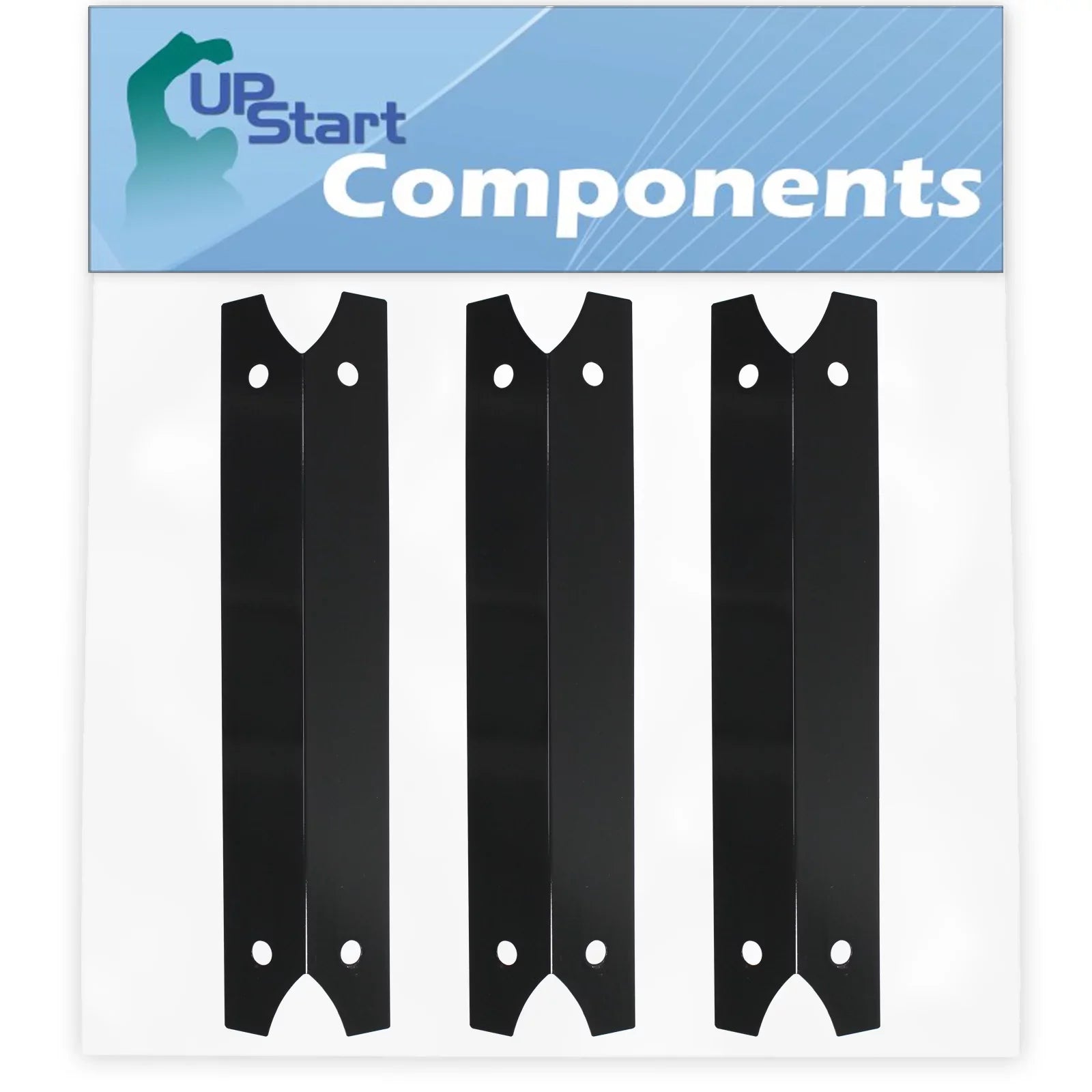 3-Pack  Grill Heat Shield Plate Tent Replacement Parts for Charmglow 8106320B - Compatible Barbeque Porcelain Steel Flame Tamer, Flavorizer Bar, Vaporizer Bar, Burner Cover 17 3/4"