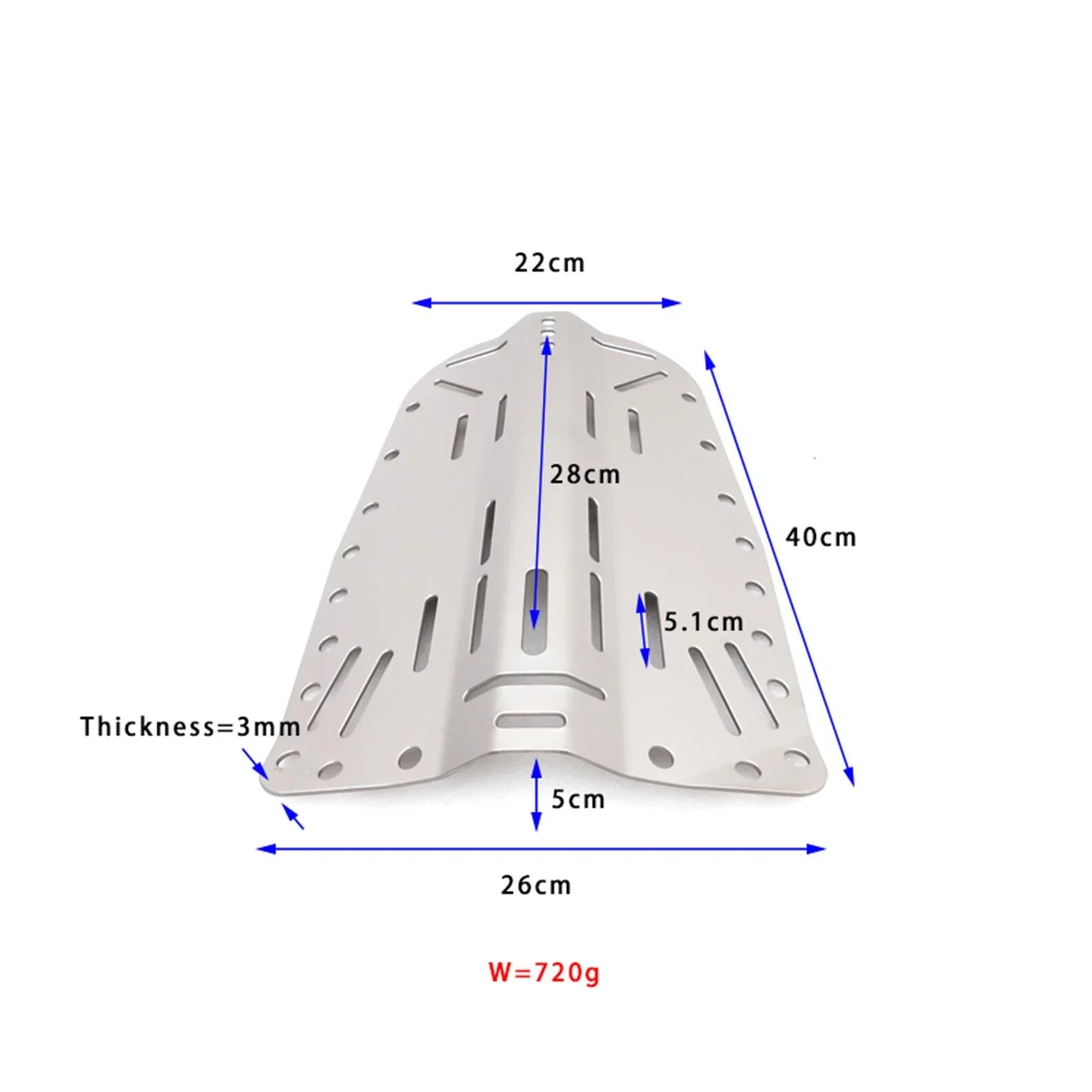 Diver  Gear Universal Lightweight Snorkeling Plate Scuba Diving Backplate