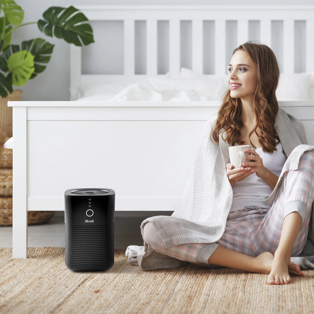 Levoit True  Air Purifier, Dual-Filter Design, with Aromatherapy, Small Rooms, Bonus Aroma Pads, 1 Pack, Black