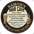 'S Man Cave Rules 14" Round Metal Sign Garage Wall Decor 100140010216