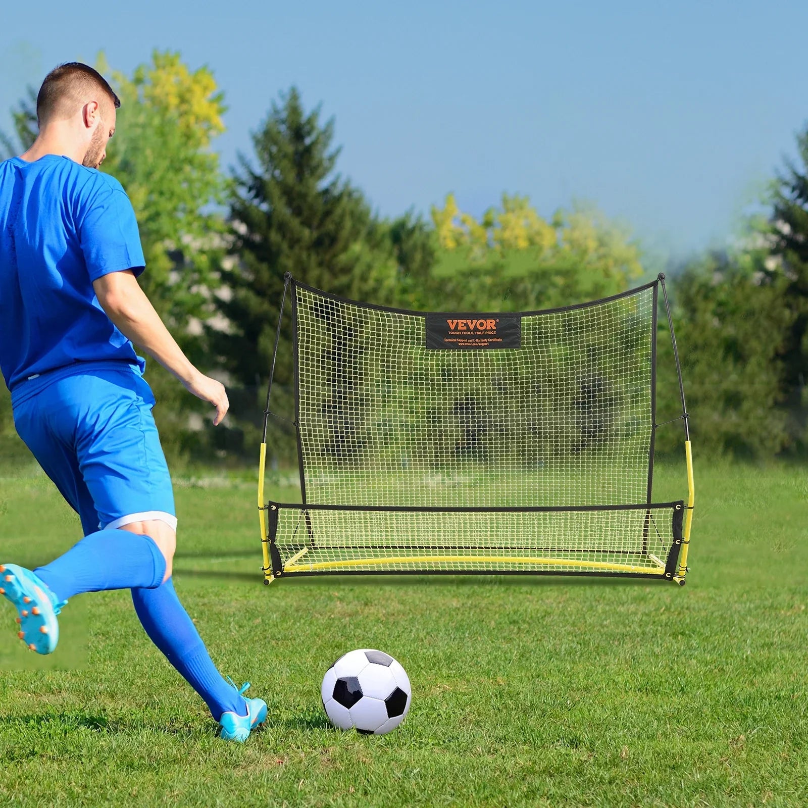 71"x40" Soccer Trainer 2--1 Portable Soccer Rebounder Net Portable Bag