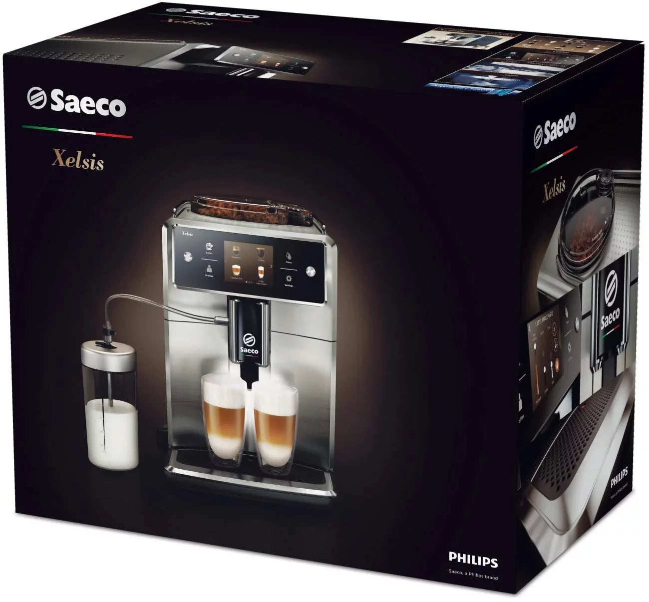Saeco Xelsis SM7684/04 Super Automatic Espresso Machine, Titanium Metal Front