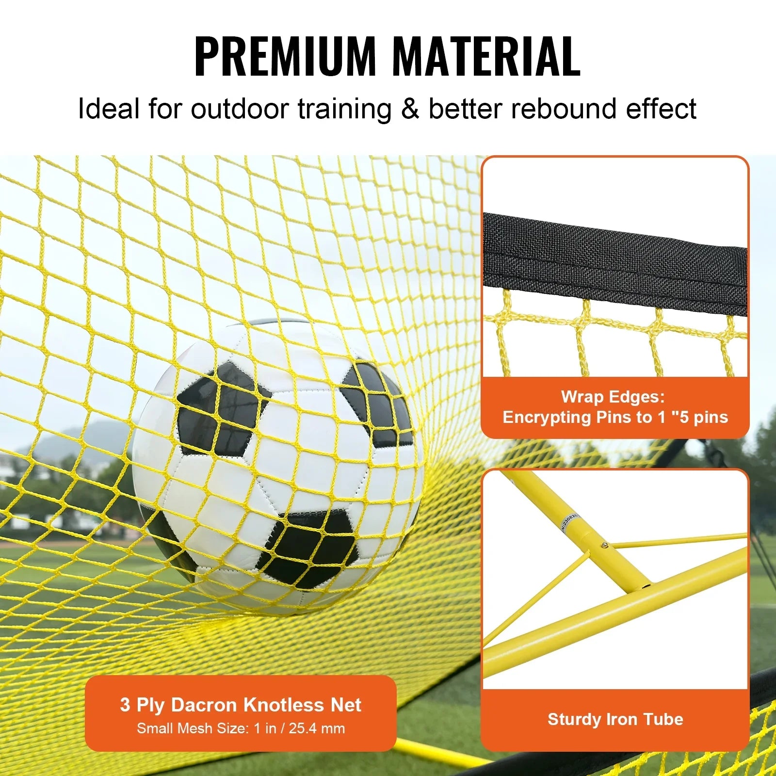 71"x40" Soccer Trainer 2--1 Portable Soccer Rebounder Net Portable Bag