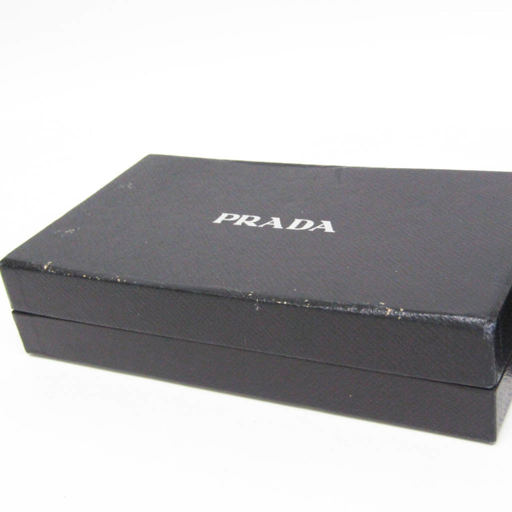Pre-Owned Prada Saffiano 2M0836 Men's Leather Long Wallet (bi-fold) Black (Good)