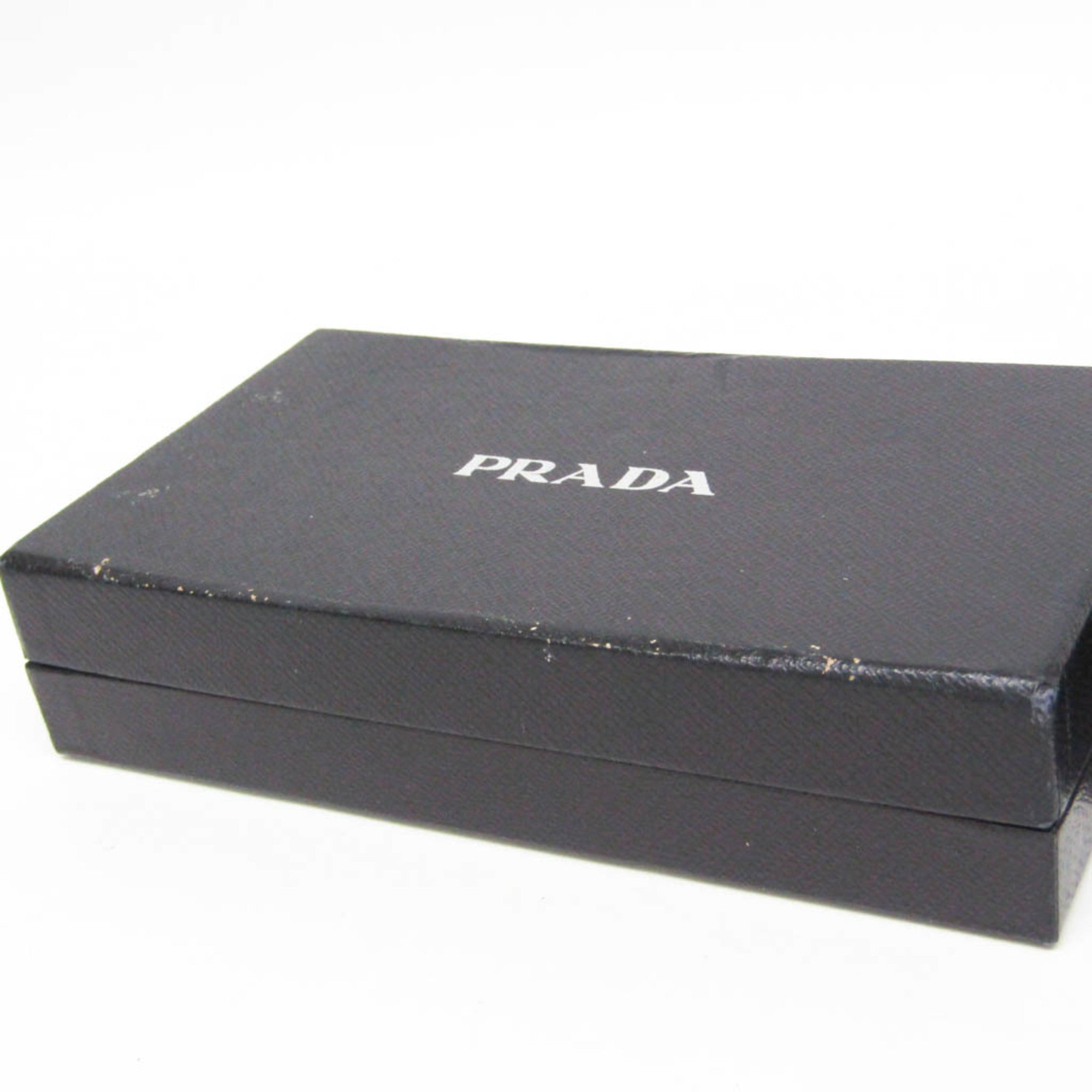 Pre-Owned Prada Saffiano 2M0836 Men's Leather Long Wallet (bi-fold) Black (Good)