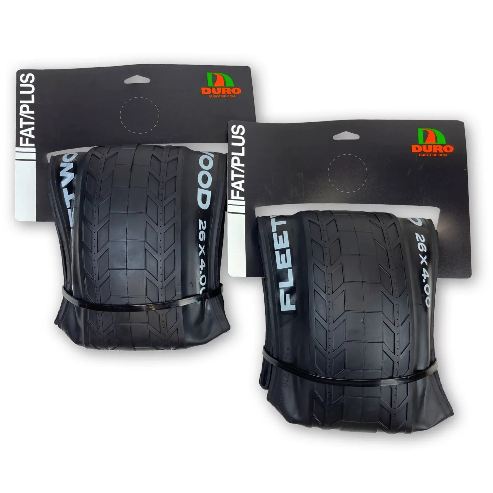 Two Duro 26x4.0 Fleetwood Semi-Slick Street Bike Tires with Folding Beads 24x4