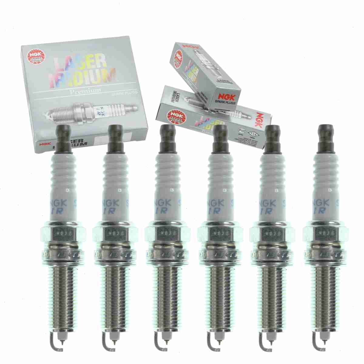 6 pc  Laser Iridium Spark Plugs compatible with Hyundai Genesis Coupe 3.8L V6 2010-2016