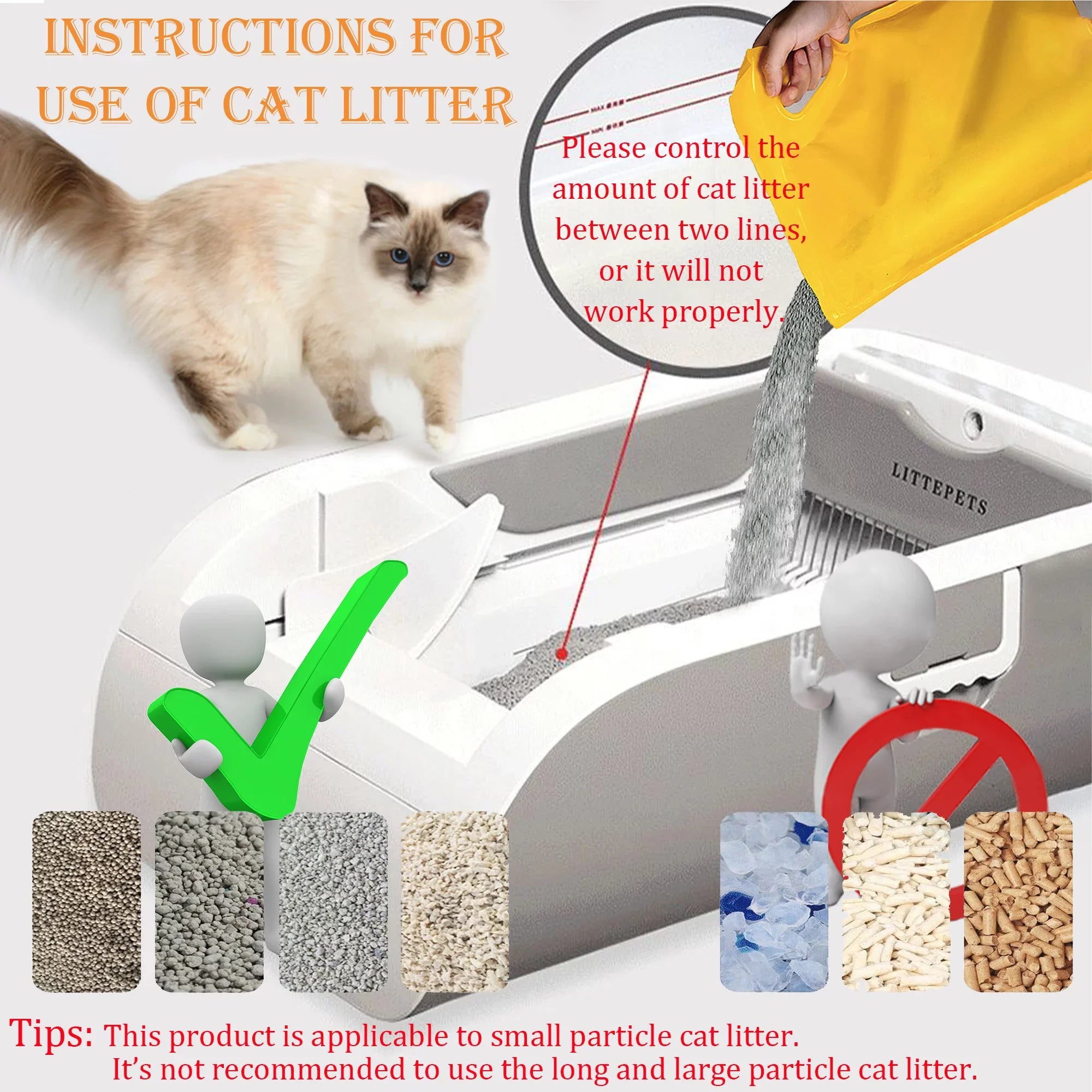 Suhaco Automatic Cat Litter Box Self Cleaning Litter Box Smart Intelligent Sensing Anti-pinch No Scooping Odor Removal  Control with Hood & Litter Mat