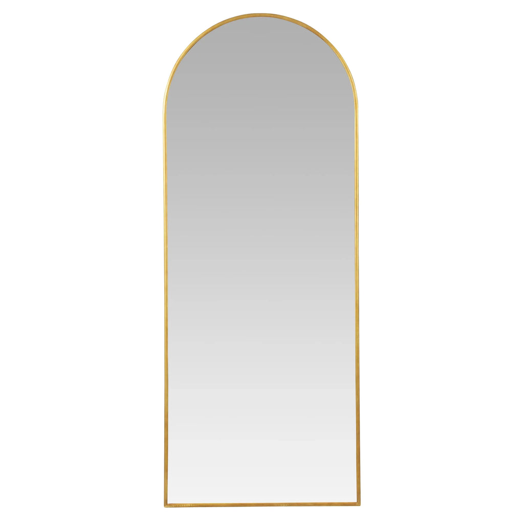 Nadia Arch Gold Metal 70"x28" Modern Glam Floor Mirror