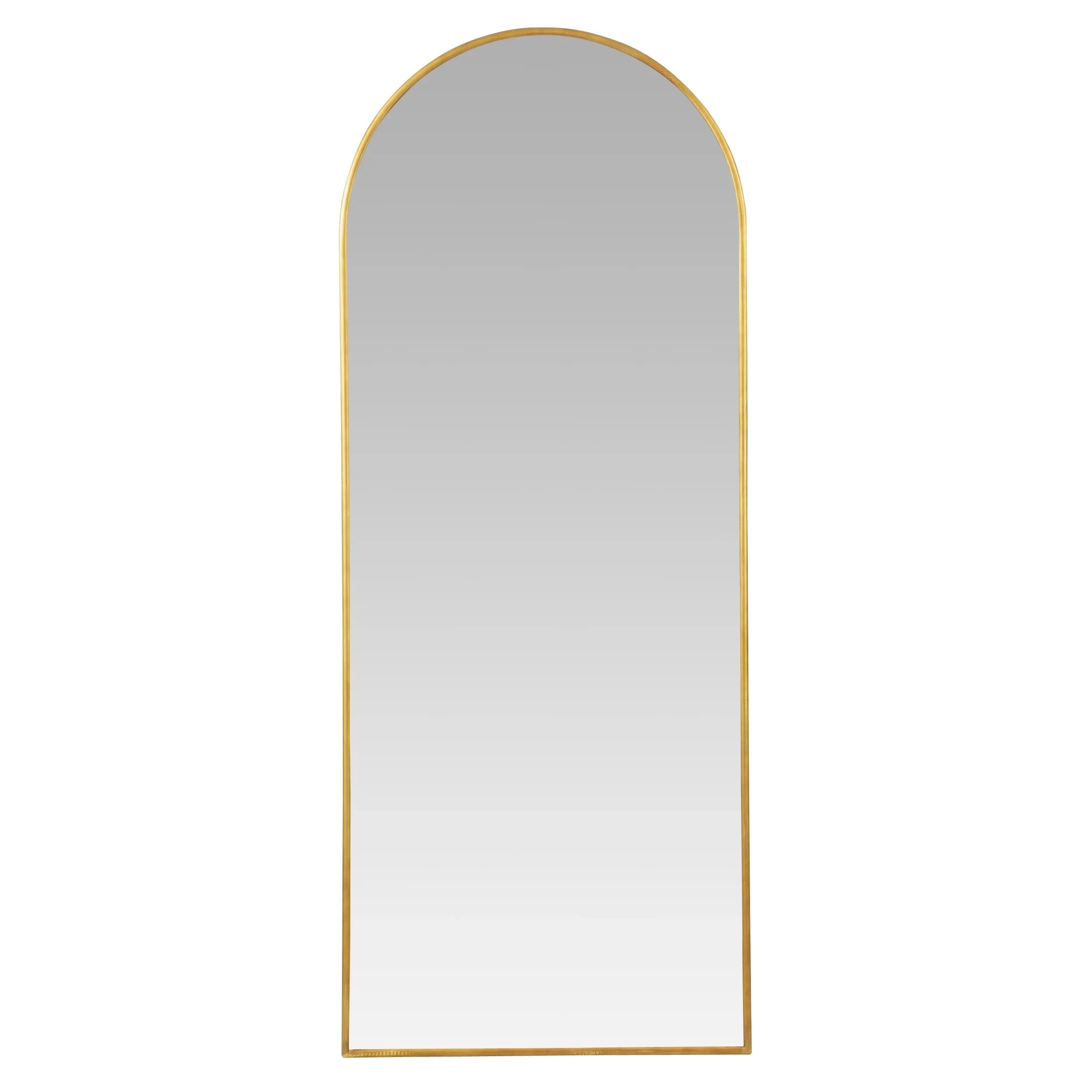 Nadia Arch Gold Metal 70"x28" Modern Glam Floor Mirror