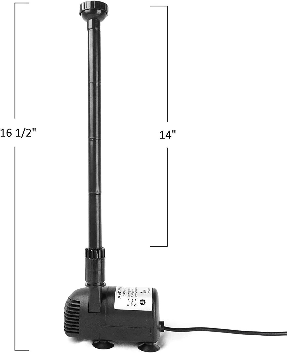 12V - 24V  Brushless Submersible Water Pump, 410GPH, for Solar Fountain, Fish Pond, and Aquarium 410GpH 1 Pack