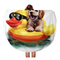 60 inch Round Beach Towel Blanket Beach Puppy Floats on Inflatable Duck Watercolor Drawing Labrador Travel Circle Circular Towels Mat Tapestry Beach Throw