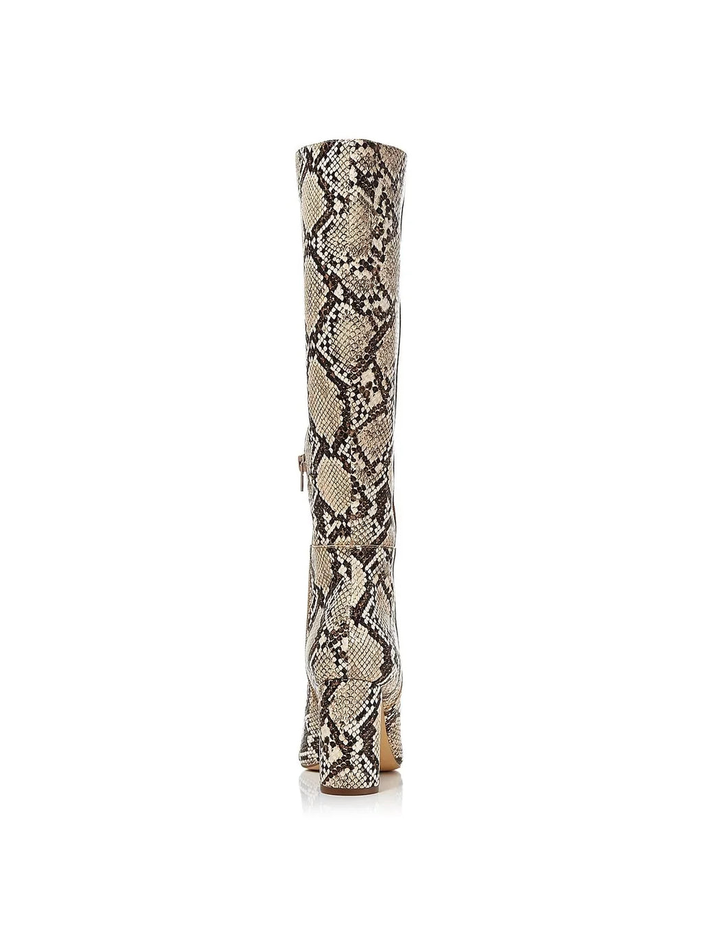 Aqua Womens Maria Leather Block Heel Knee-High Boots Beige 7.5 Medium