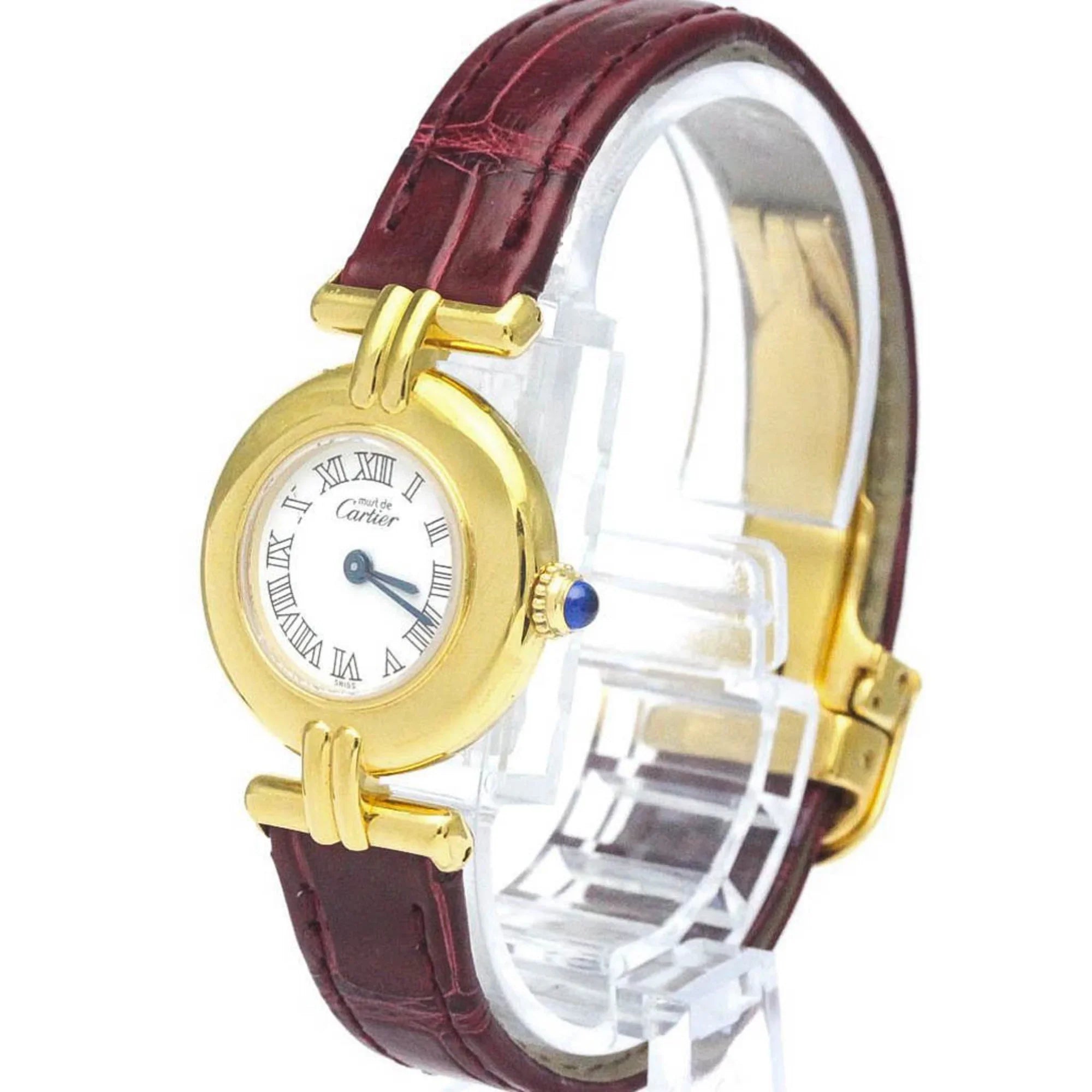 Pre-Owned  Must Colisee Gold Plated Leather Quartz Ladies Watch BF568960 (Good)