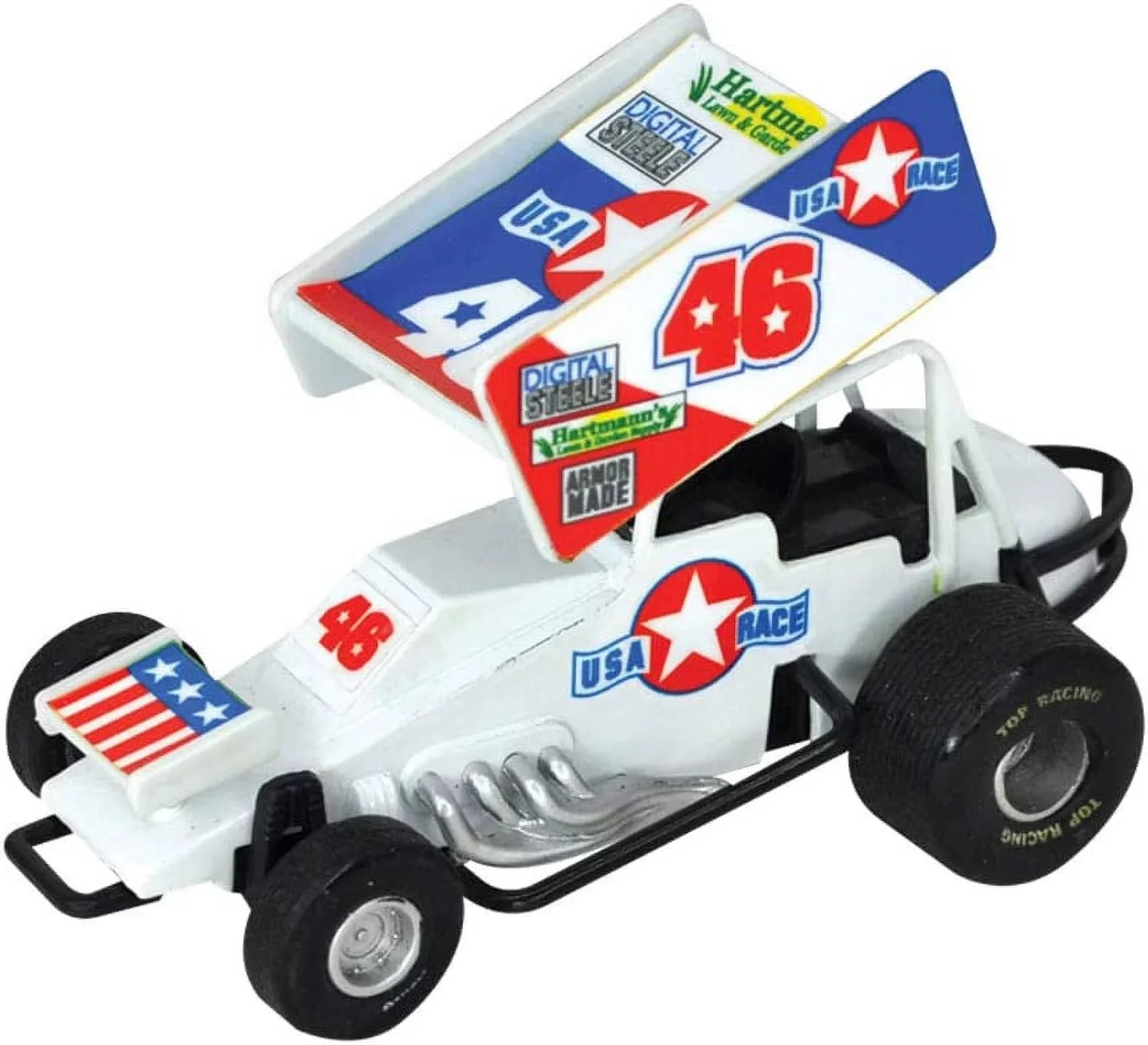 Sprint Car Pull Back Racing Toy Cars with Decals - Pack of 8