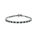 Haus of Brilliance .925 Sterling Silver 1.0 Cttw Womens with Alternating Round cut Box Clasp White Diamond and Treated Blue Diamond Tennis Bracelet (Blue and I-J Color, I3 Clarity) - Size 7" Inches