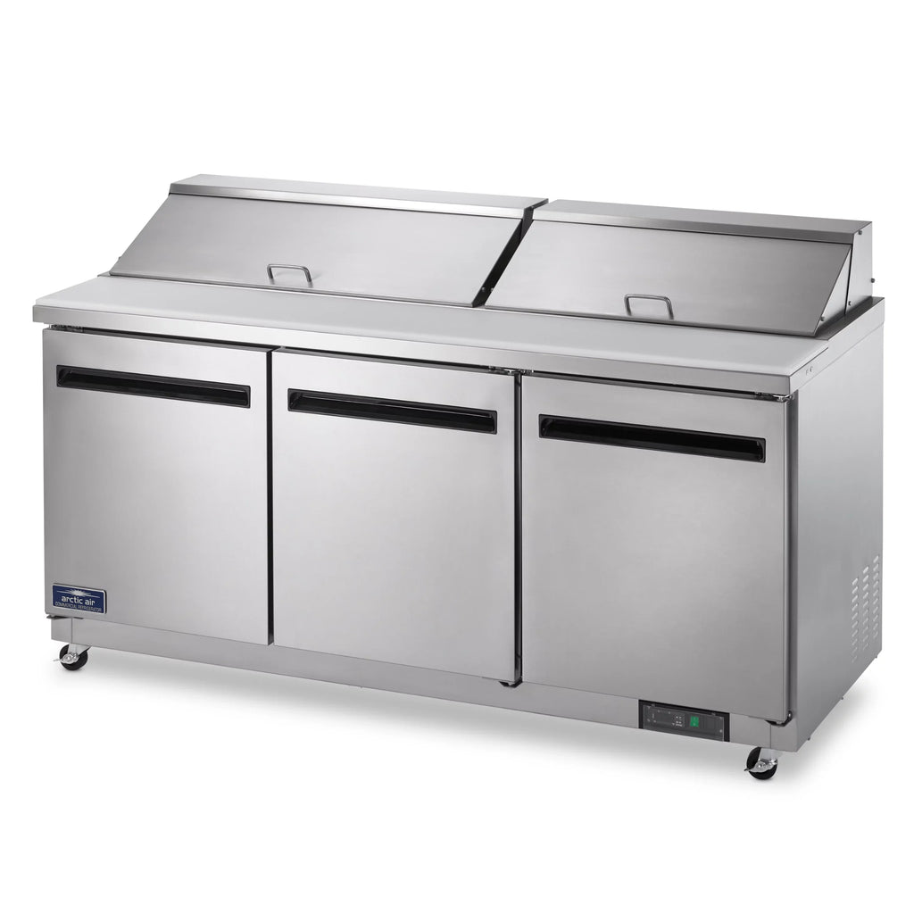 Arctic Air AST72R 71.5-Inch 3-Door Refrigerated Sandwich/Salad Prep Table, 115v