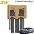 3W Floor Mats for 2021-2024 Toyota Sienna 7 Seat Car Floor Liner fit Sienna 7 seat  All weather