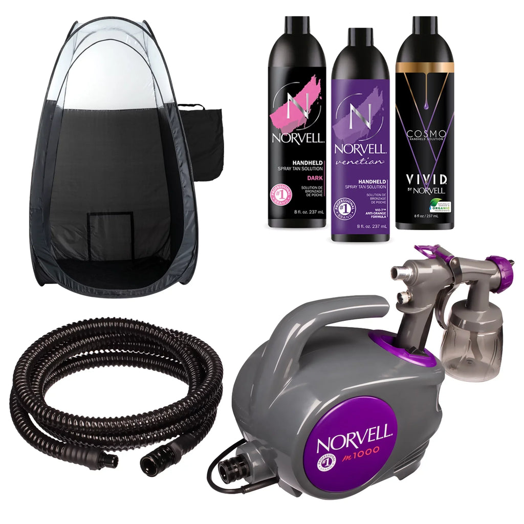 Norvell M1000 Spray Tan Machine and Tanning Solution with Naked Sun Tent