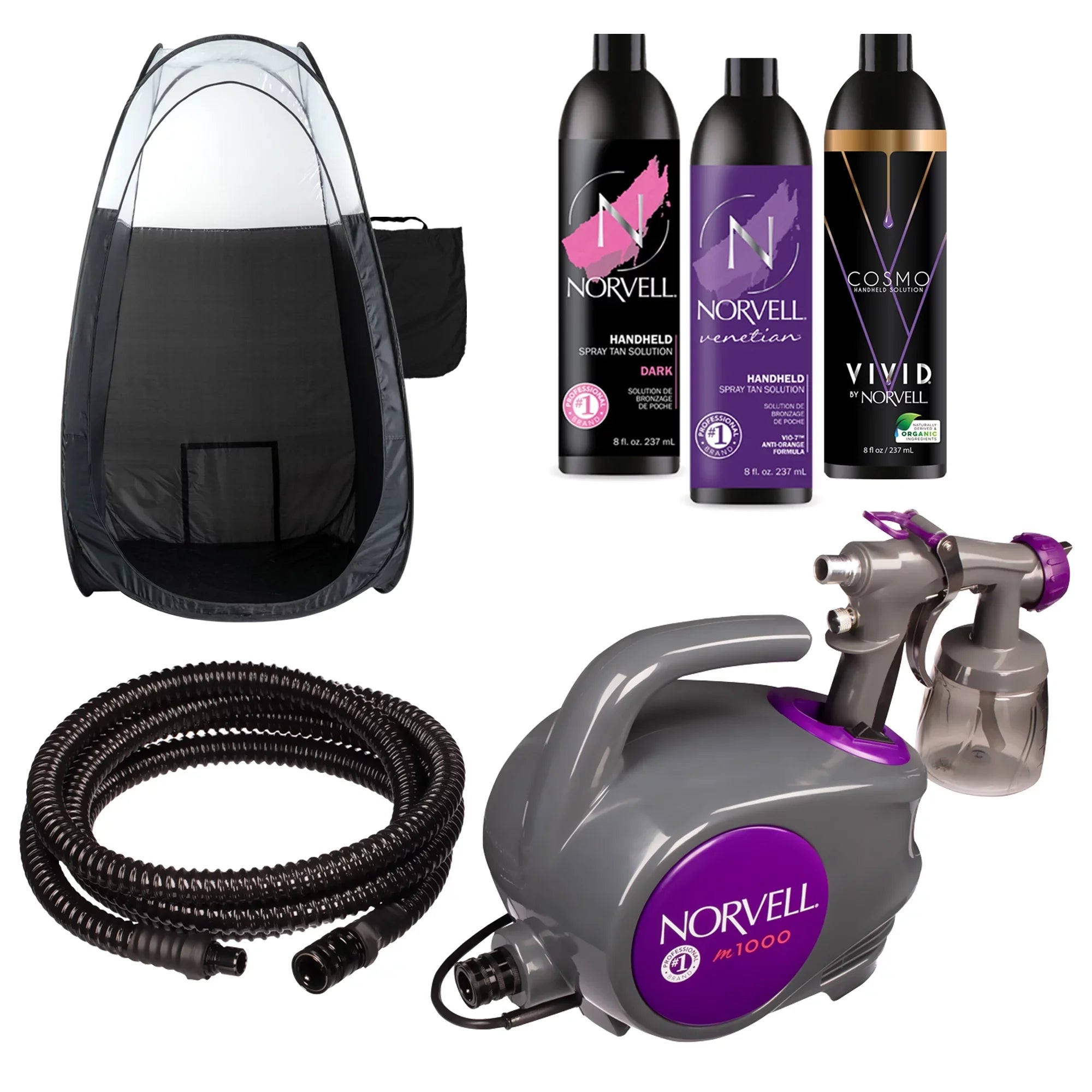 Norvell M1000 Spray Tan Machine and Tanning Solution with Naked Sun Tent