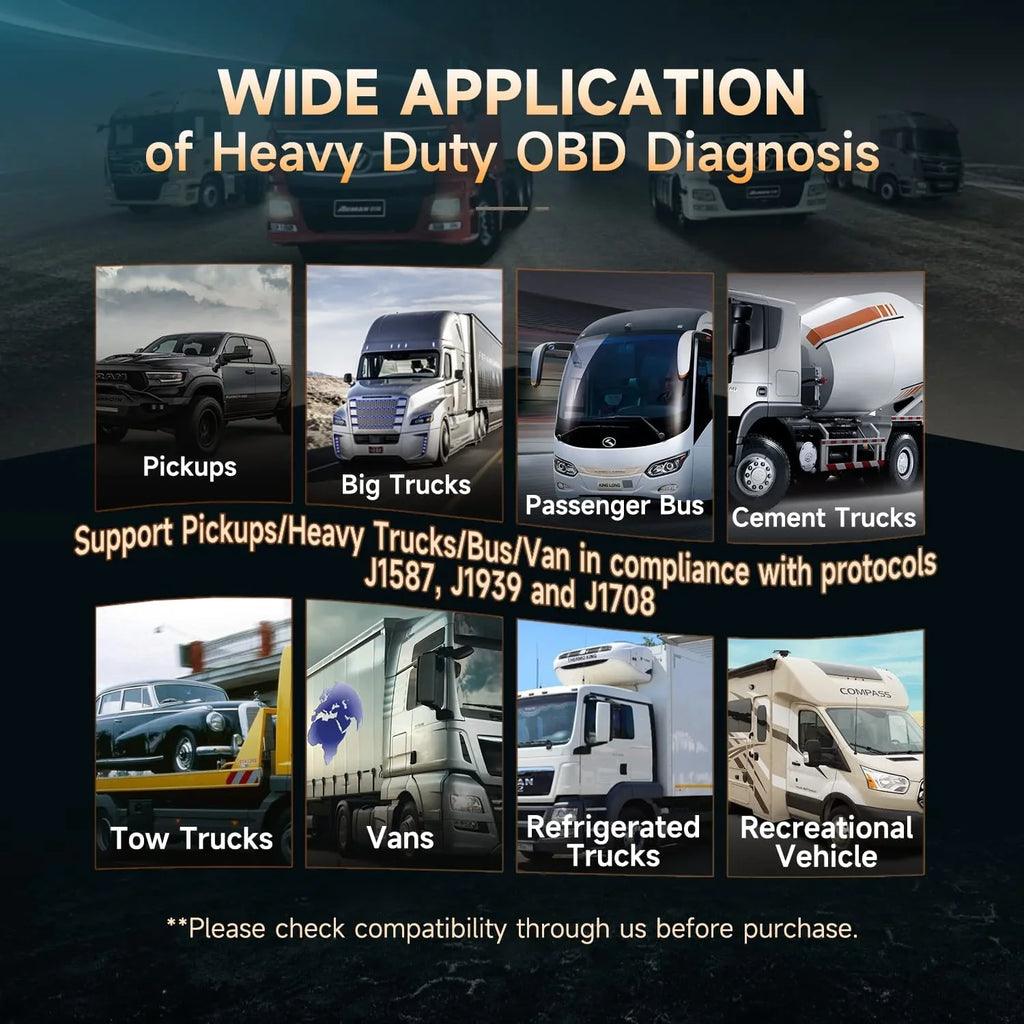 Romondes RD901 Heavy Duty Truck Scanner  OBD2 Scan Tool   Diesel Scanner All System Diagnostic Tool with  Oil Light Reset  Heavy Duty Truck  Car  2 in 1 Code Reader