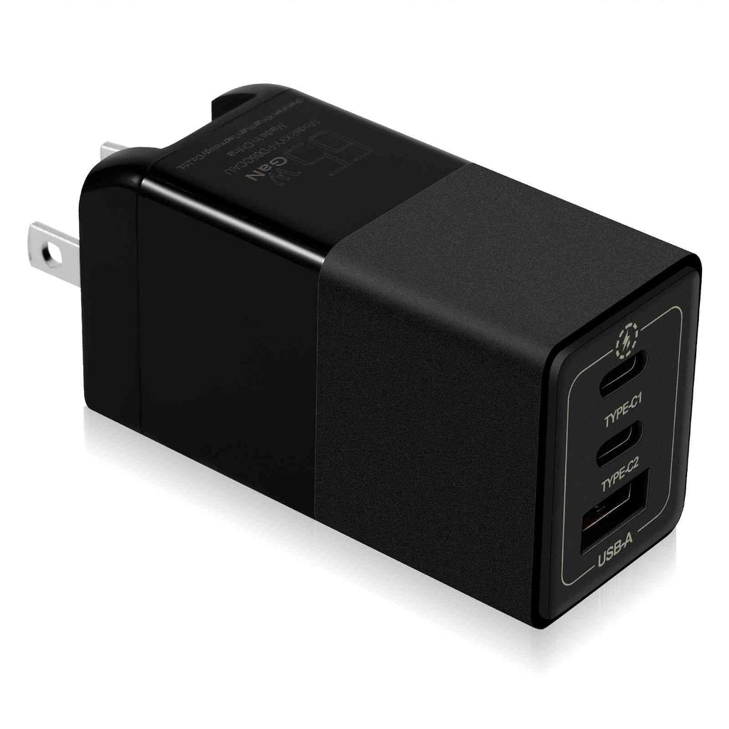 UrbanX 65W Fast Travel Charger with 3 Ports -  & Dual -C - High-Speed Charging Compatible with Coolpad Cool S1, iPhone, Samsung Galaxy, Google Pixel, MacBook, Steam Deck, Laptops & Phones