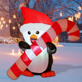 5ft Christmas Inflatables Outdoor Decorations, Blow Up Penguin with Candy Cane Inflatable Built-in LEDs for Christmas Indoor Outdoor Yard Lawn Garden Decorations