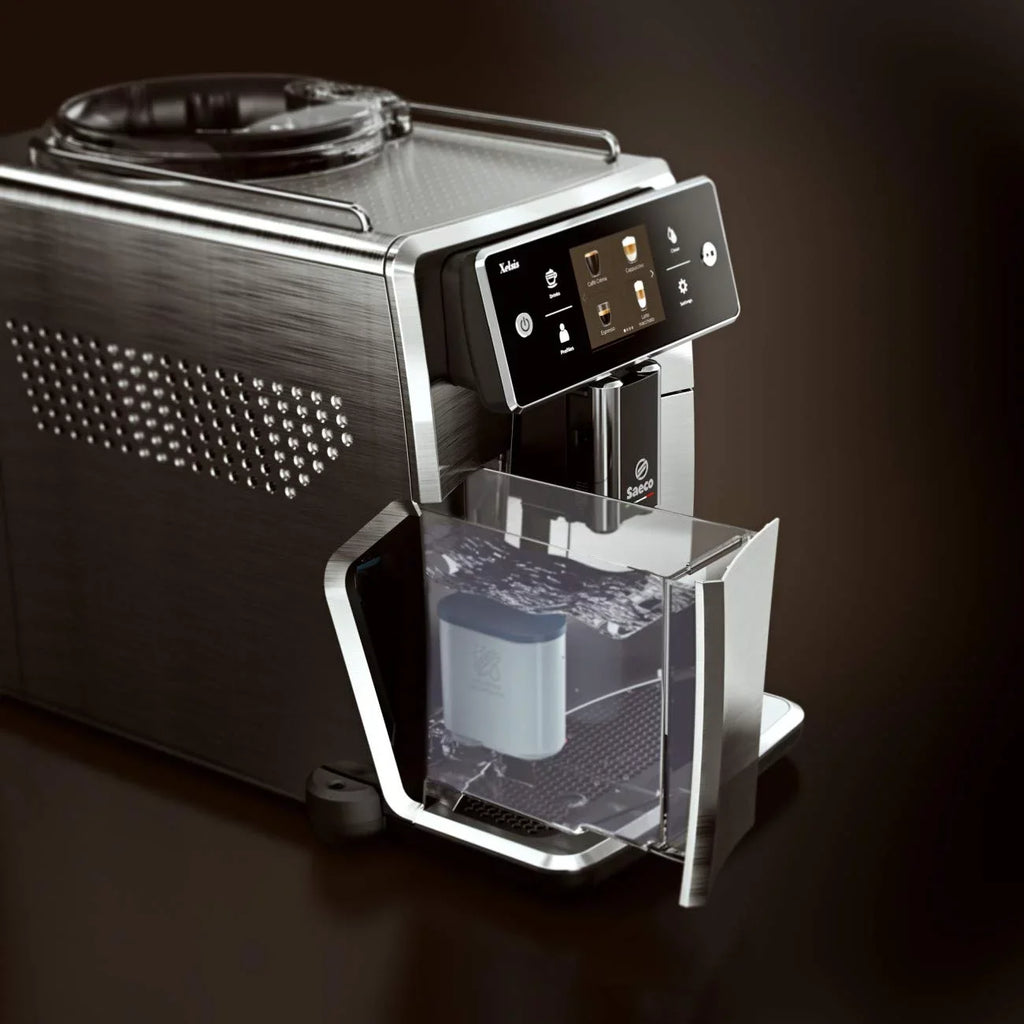 Saeco Xelsis SM7684/04 Super Automatic Espresso Machine, Titanium Metal Front