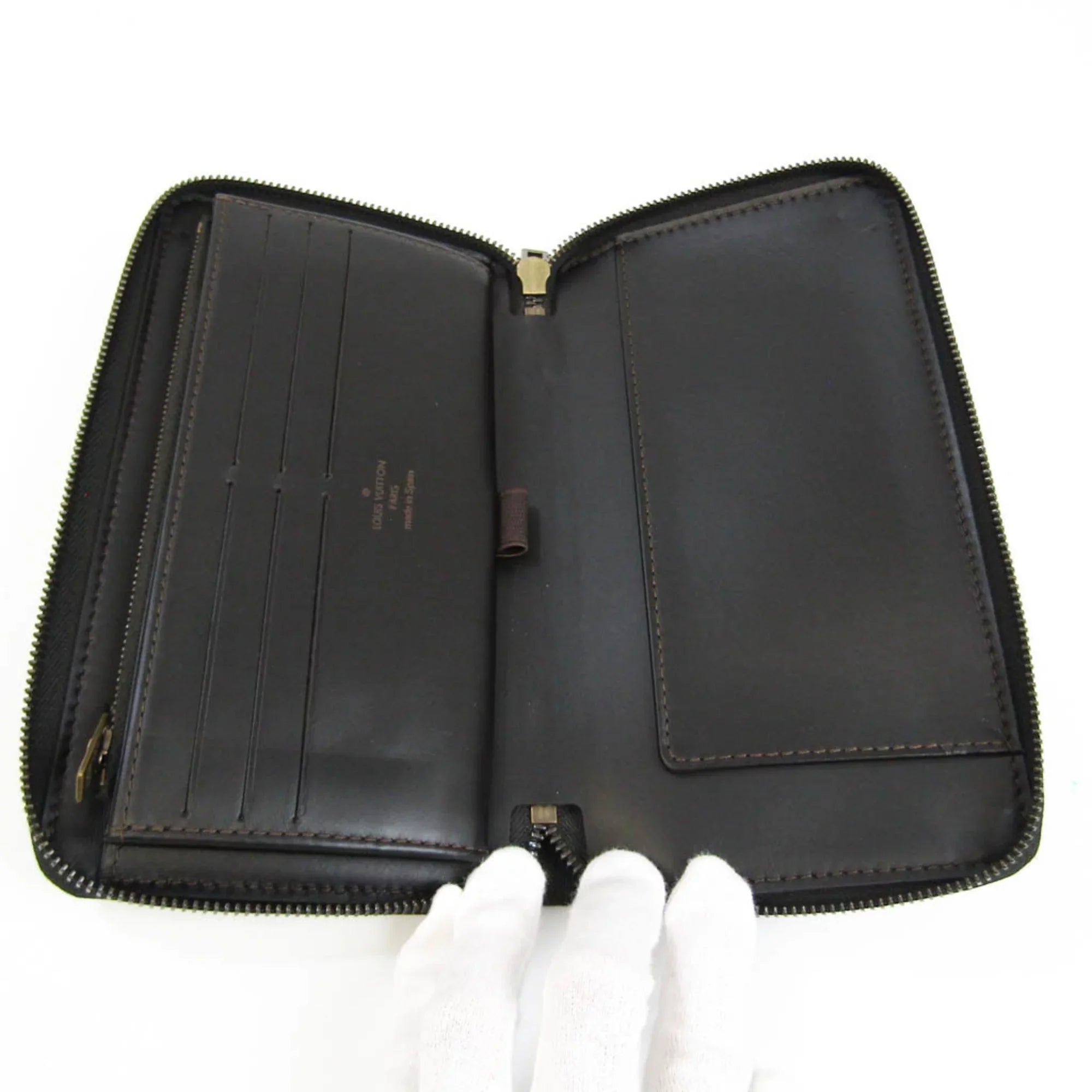 Pre-Owned Louis Vuitton Utah Zippy Organizer M97025 Men's Utah Leather Long Wallet (bi-fold) Coffee (Good)