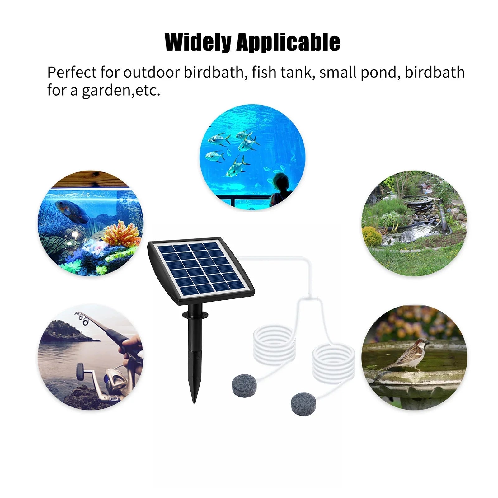 Oxygenation pump,8.2ft Pipe 2 Solar Pump With Aerator Air 6v 2w Solar Fish Pool Pond 2w Solar Pump Pool Pump Aerator Fish 2 Air Bubble Air Pump Aerator Maiju