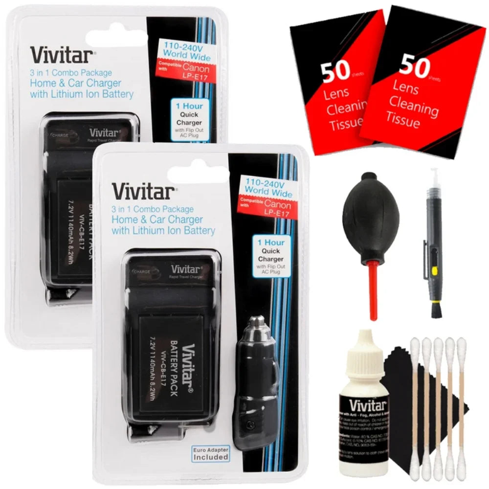 Vivitar (-CBE17-) Replacement Battery  -E17 Kit for  M3, M5 Rebel T6i