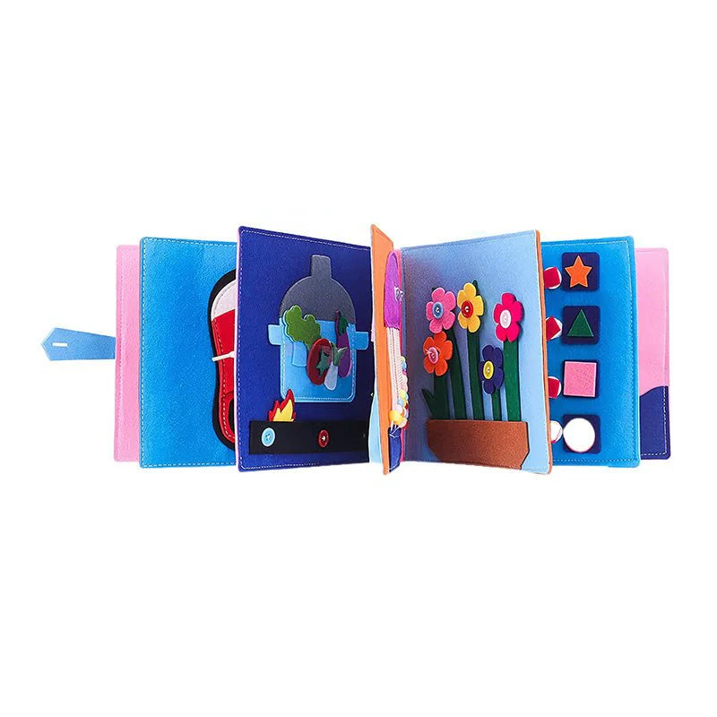 Quiet Book for Toddlers, 6 Pages, 12 Activity Boards