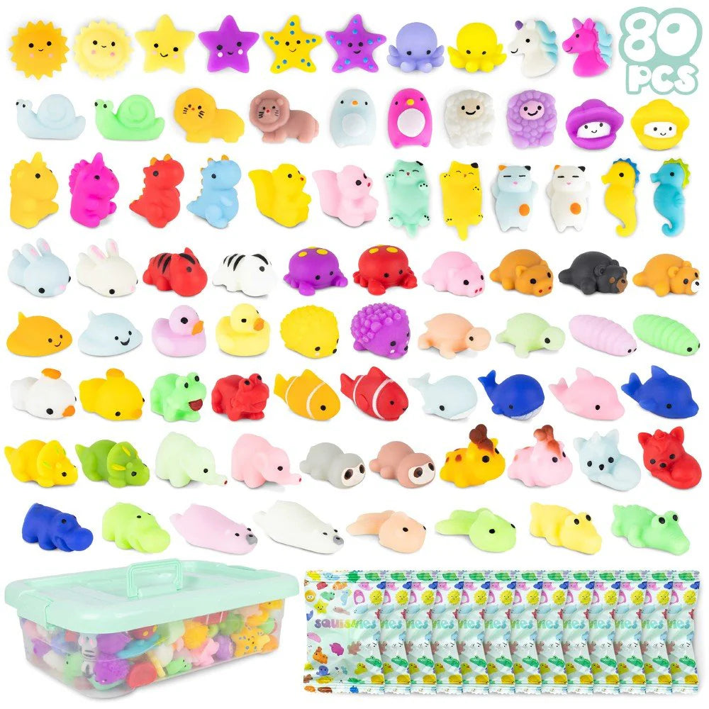Mochi Squishy Toys – Soft Mini Squeeze Animals Pack in Individual Bags